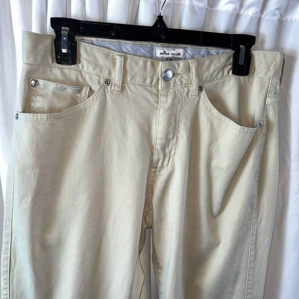 Peter Millar Men’s Ultimate Sateen 5 Pocket Pant MEOB39 Size 30 Khaki Golf - Picture 3 of 10